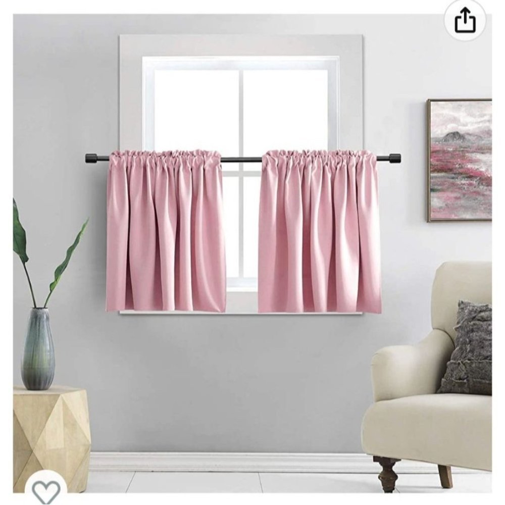 Pink Curtains - 30" x 24" - 2 Panels